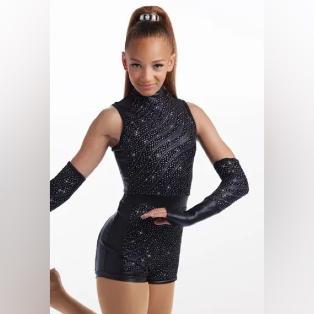 Klangwolke 16298 NEW Weissman Showtime Sparkling Black dance Costume Jazz Tap
